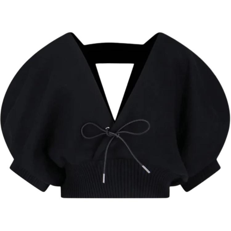 Женский свитер Sacai Sacai SS26 Black Knitted V (черный)