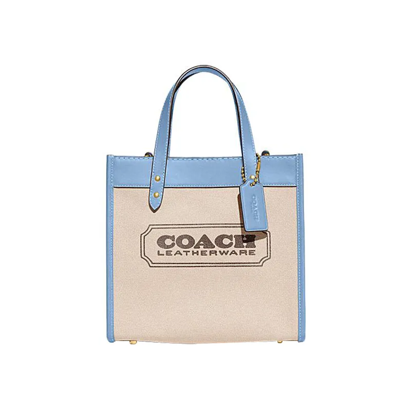 COACH Field Fabric With Cow Leather Tote Bag, Shopping Bag, Handbag, Shoulder Bag, Crossbody Bag Small Women's