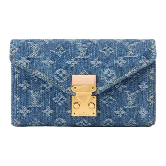LOUIS VUITTON POUCH METIS джинсовая внешняя часть с золотой цепочкой, классическая джинсовая поясная сумка со старинным цветочным принтом, женская синяя