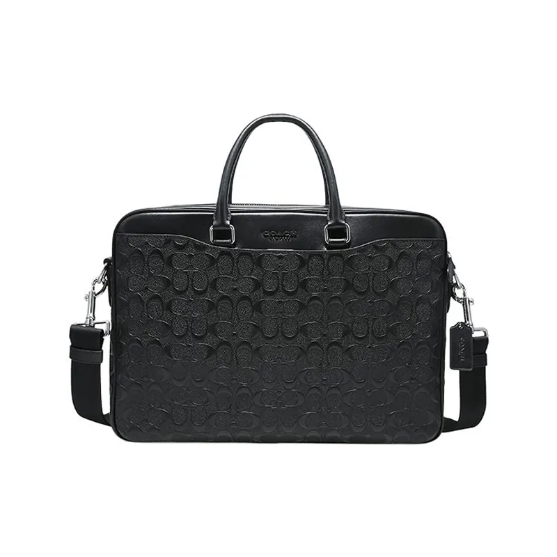 COACH Beckett Cow Leather Laptop Bag, Briefcase, Shoulder Bag, Crossbody Bag, Handbag Large Men's Black