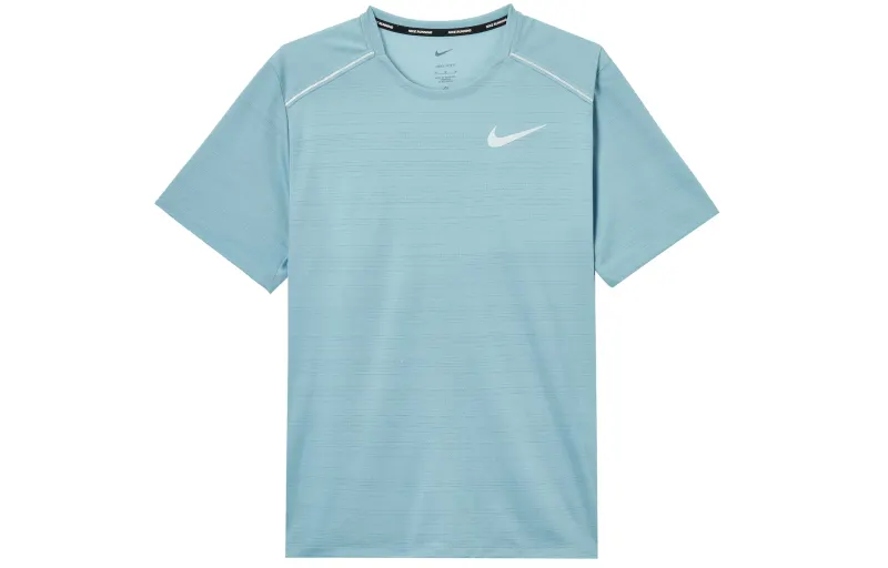 Nike T Shirts Men's Blue Crew Neck Moderate Straight Fit