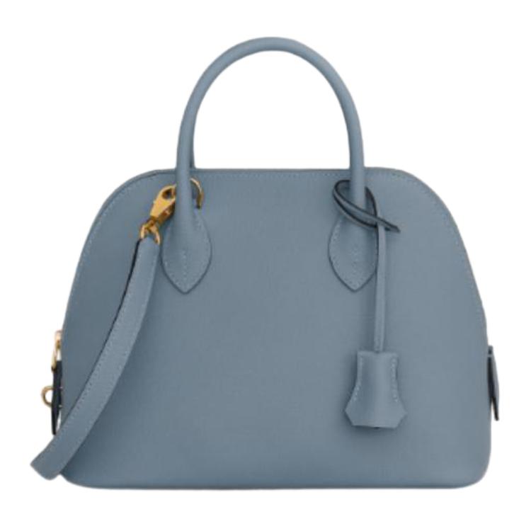 HERMES Bolide Evercolor Calfskin Shoulder Bag, Crossbody Bag, Handbag Women's Linen Blue