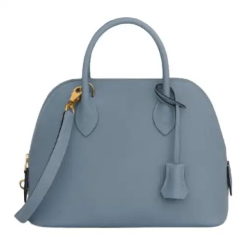 HERMES Bolide Evercolor Calfskin Shoulder Bag, Crossbody Bag, Handbag Women's Linen Blue