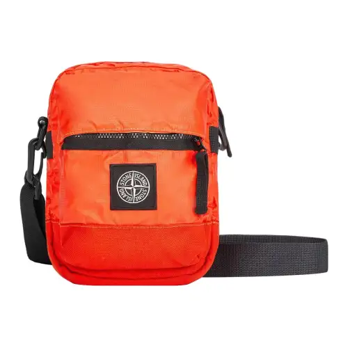 STONE ISLAND Cotton With Polyurethane Messenger Bag, Shoulder Bag, Crossbody Bag Regular Unisex Lobster Red