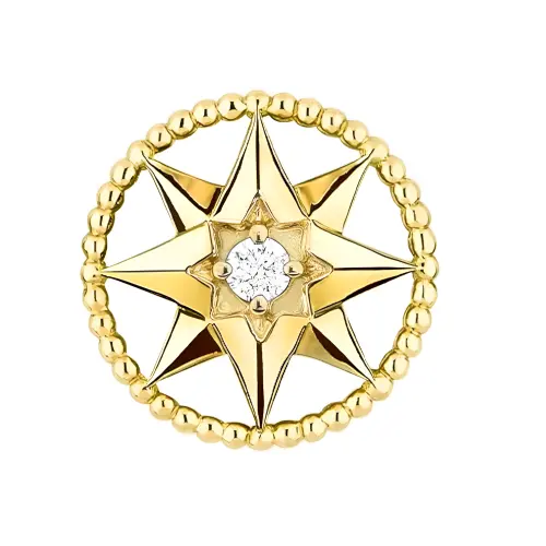 DIOR 18K Gold Diamond Stud Earrings Women's