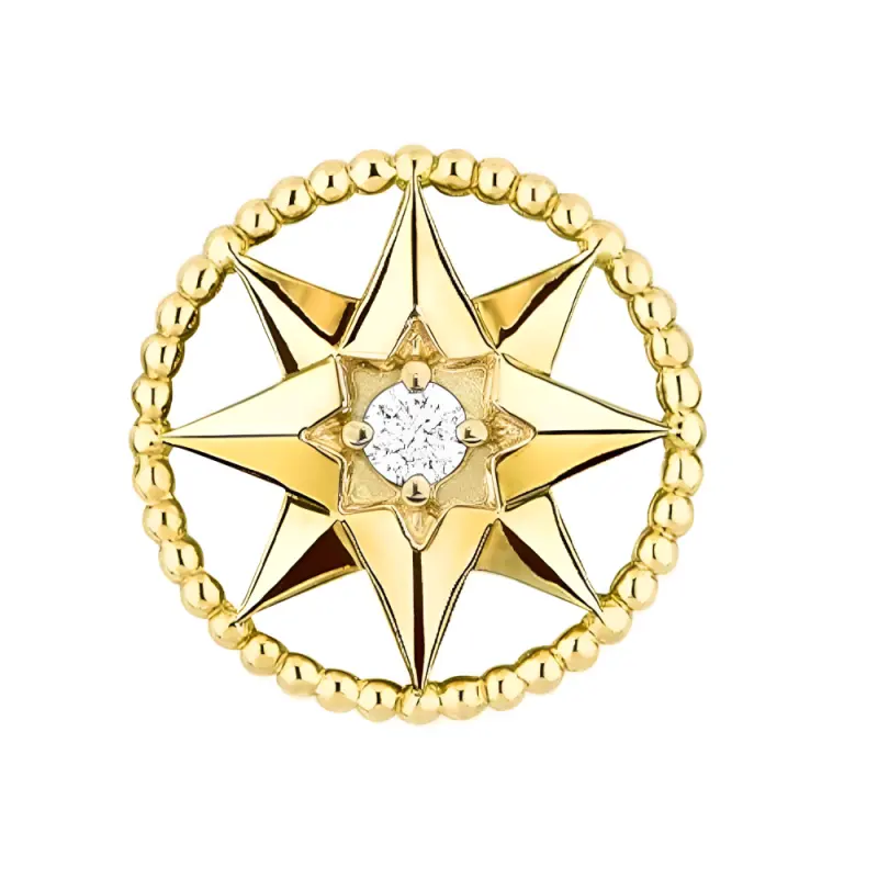 DIOR 18K Gold Diamond Stud Earrings Women's