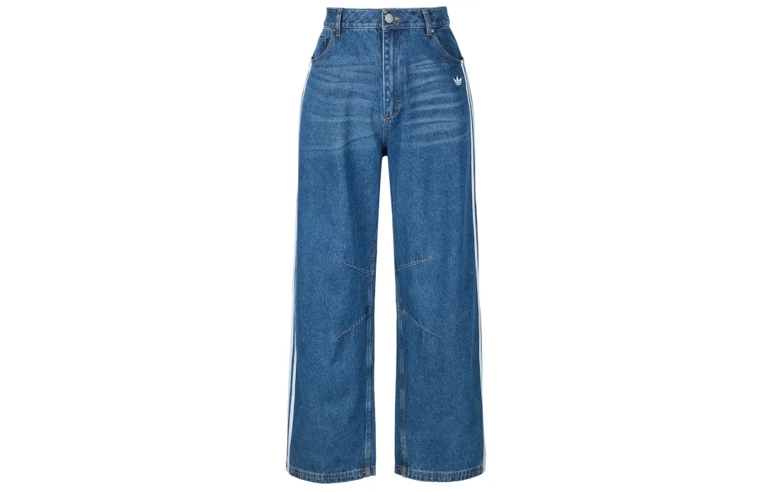 Adidas Originals striped wide-leg jeans