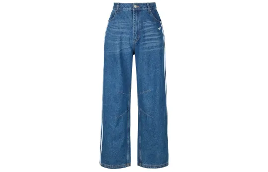 Adidas Originals striped wide-leg jeans