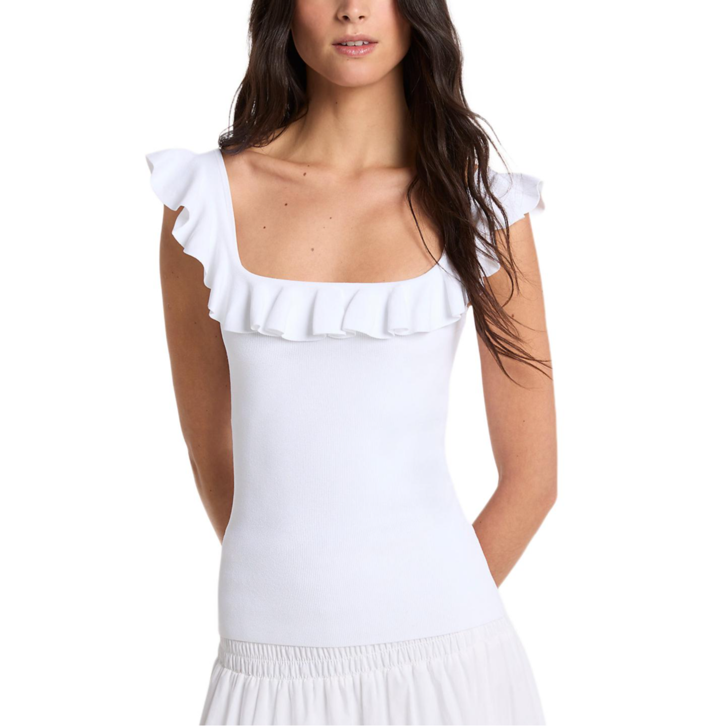 Женская майка MICHAEL KORS Ruffle Neck (черная)