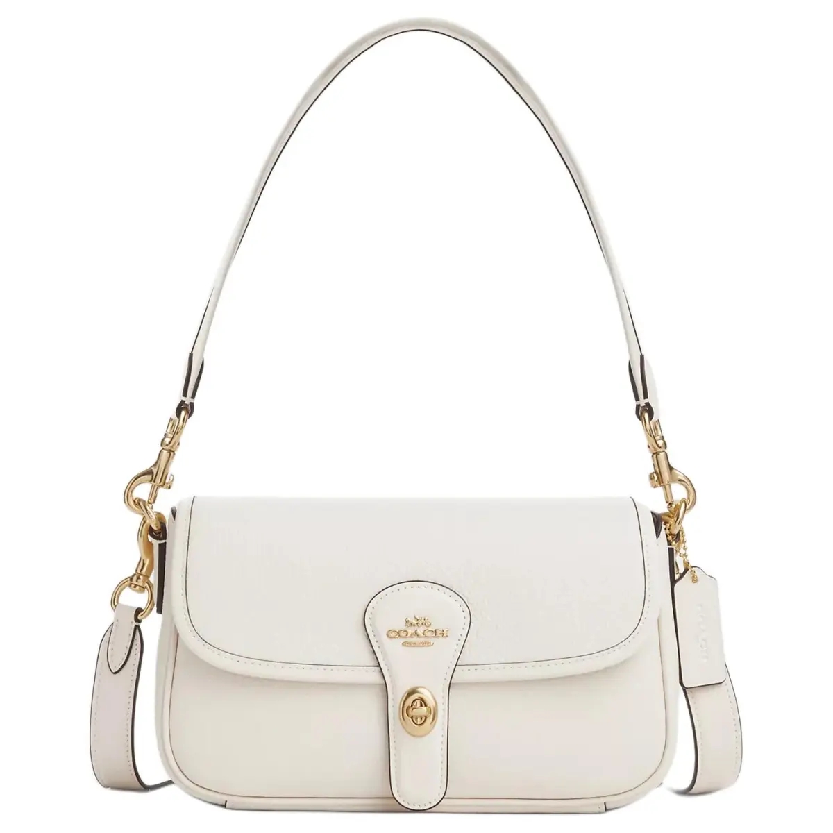COACH Hadley Cow Leather Crossbody Bag, Shoulder Bag Medium Women's White