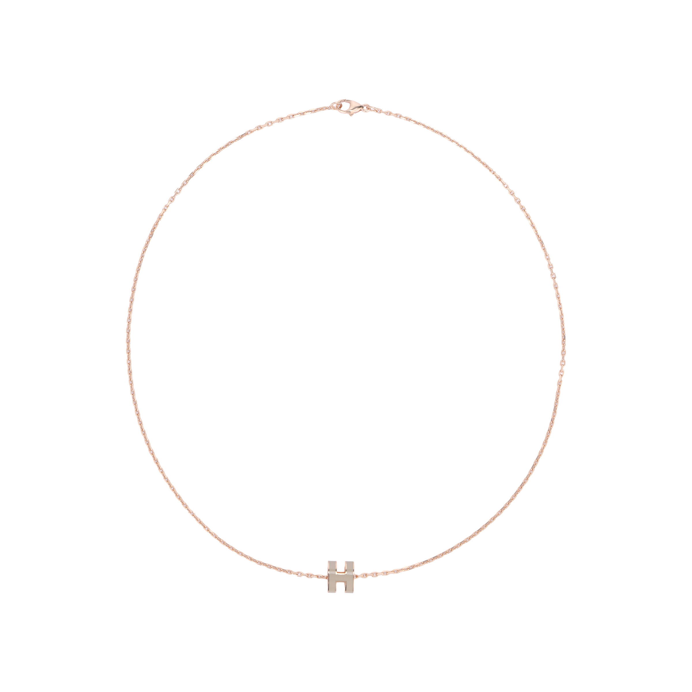 HERMES Hermès POP H series Mini Pop H logo letter decoration necklace for women