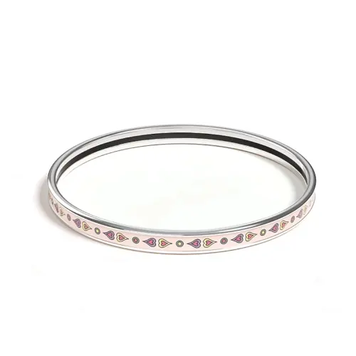HERMES Enamel, Palladium Plated Bracelets Women's Silver