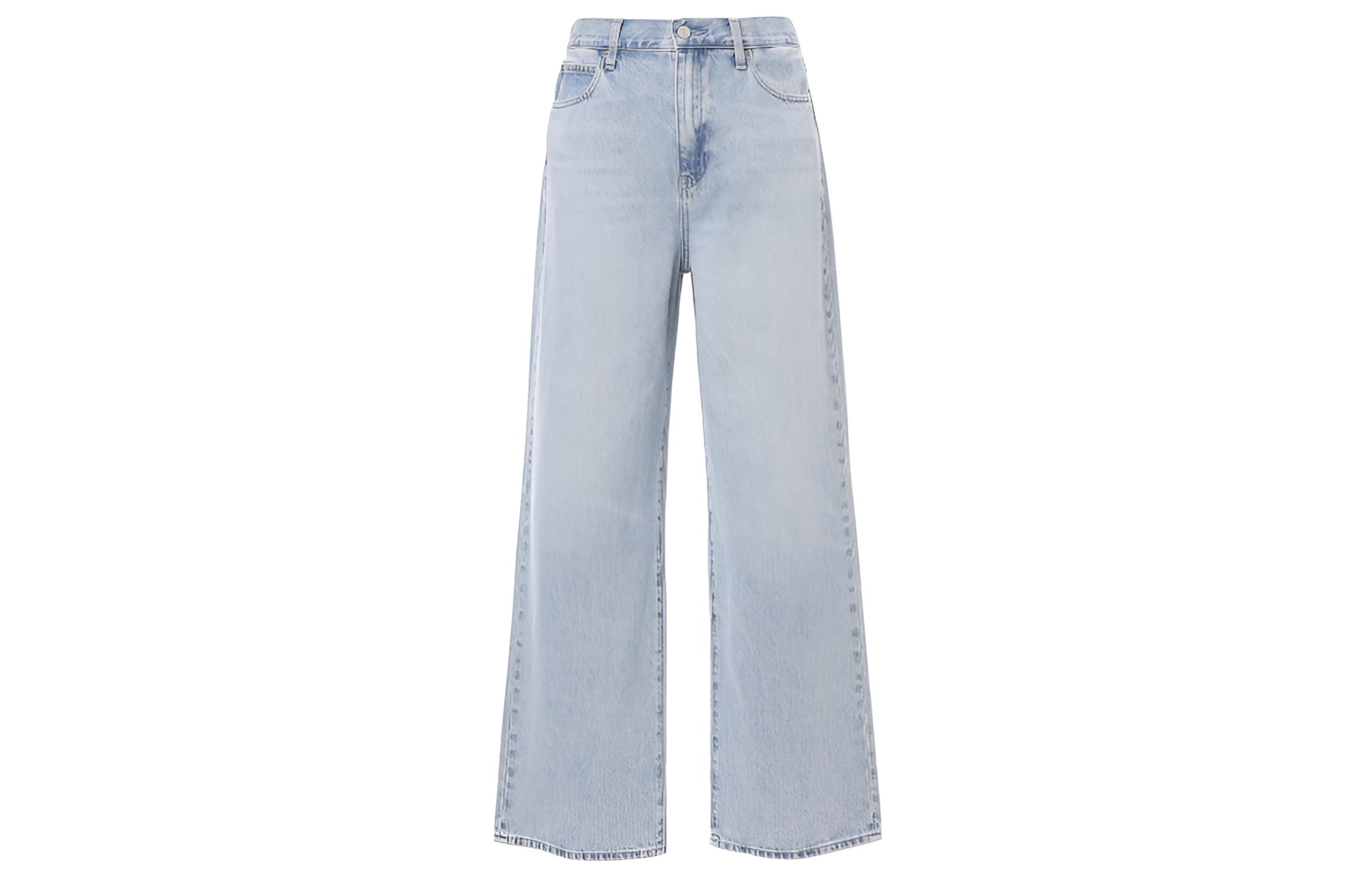 UNIQLO Uniqlo, solid blue jeans, loose straight fit, high waist