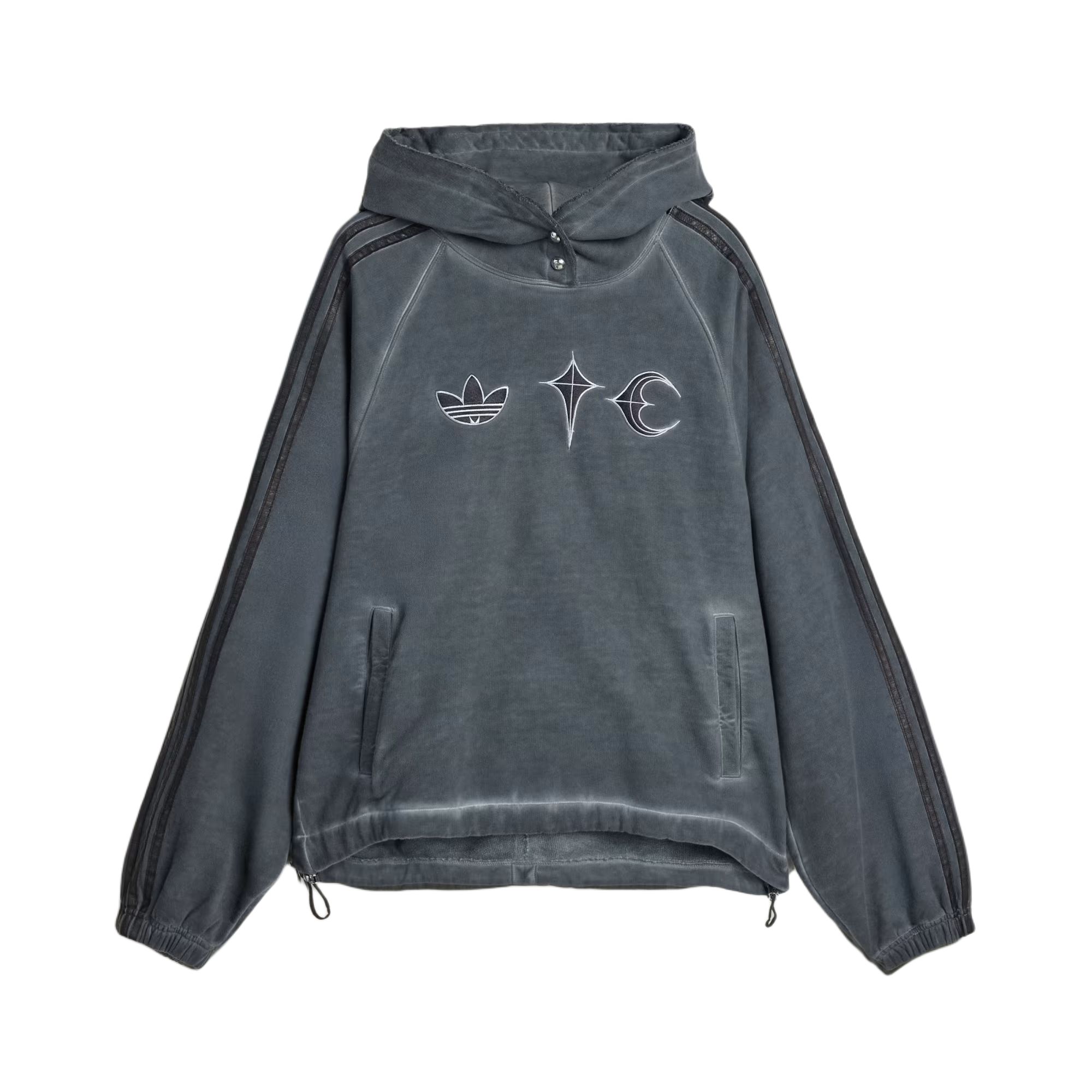 Худи adidas originals × THUG CLUB SWEAT (серое в полоску)