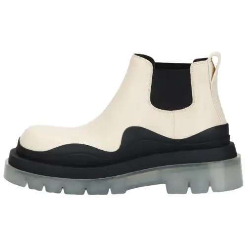 Bottega Veneta Tire Top Grain Cow Leather Ankle Length Chelsea Boots Men's Yellow