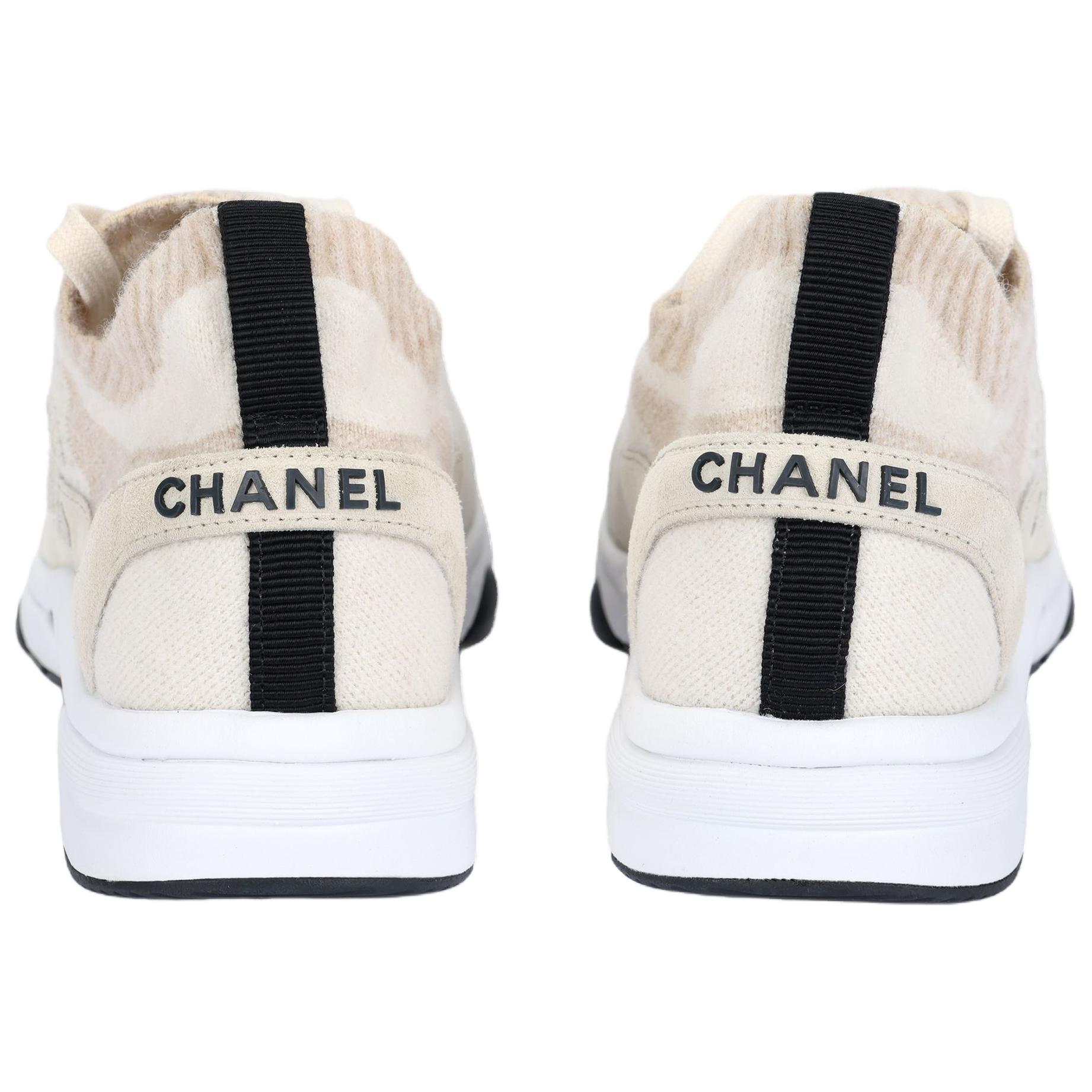 Женские кеды Chanel G38750 B14071 NR399 (белый айвори) — фото 4