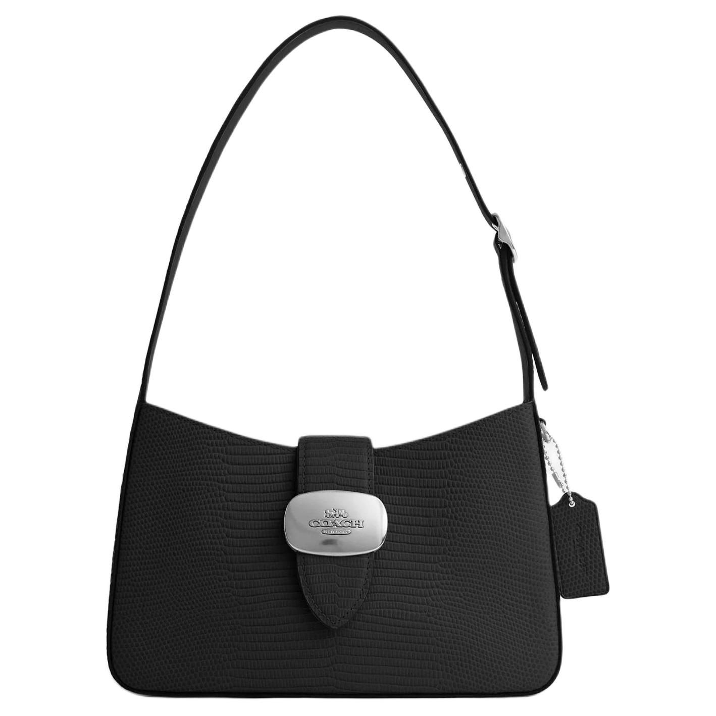 Женская сумка COACH Eliza 25 (черно-серебристая)