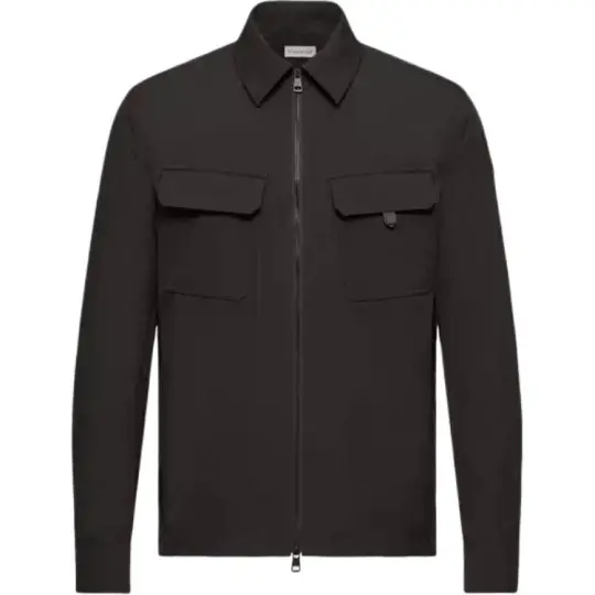 Moncler SS26 рабочая одежда с логотипом и нашивкой на груди, мужская куртка с длинными рукавами