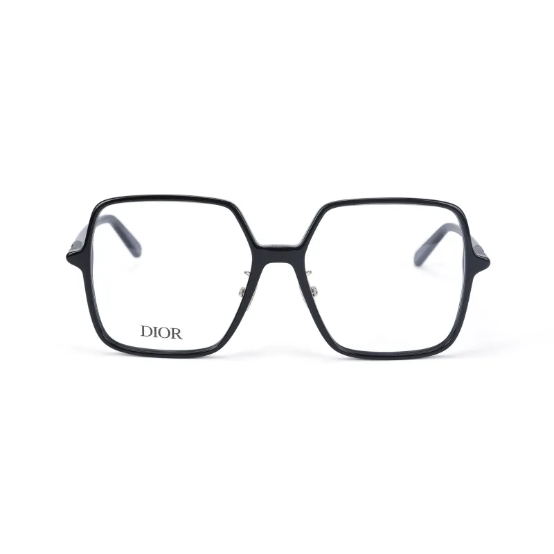 DIOR Acetate Irregular Shape Eyeglass Frames Unisex Black