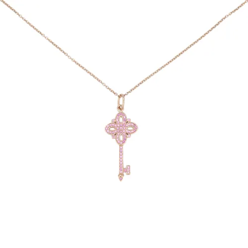 TIFFANY & CO. Tiffany, pendant for keys, golden necklace, pink gold