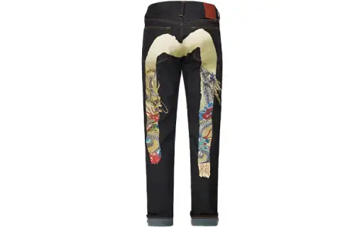 EVISU Jeans Men's Denim Blue Moderate Tapered Pants