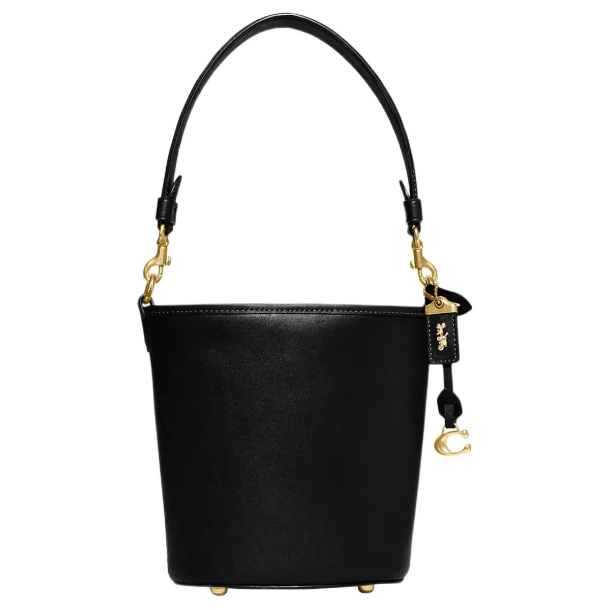 COACH Cow Leather Bucket Bag, Handbag, Shoulder Bag, Crossbody Bag Mini Women's Black