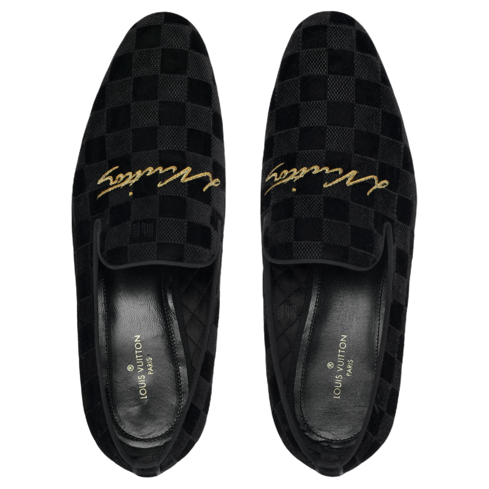 Мужские лоферы Louis Vuitton Auteuil Damier (черные) — фото 3
