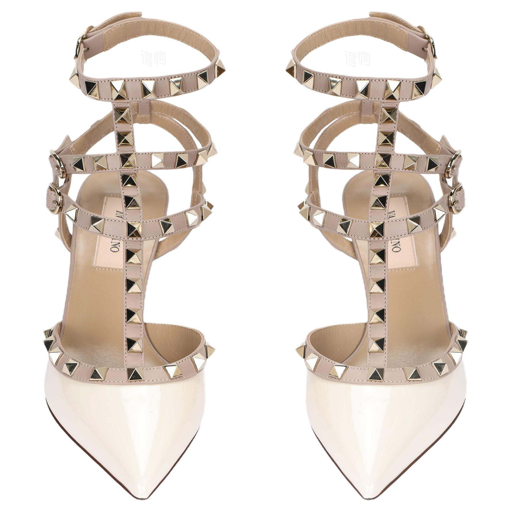 Женские туфли Valentino Rockstud (слоновая кость) — фото 3