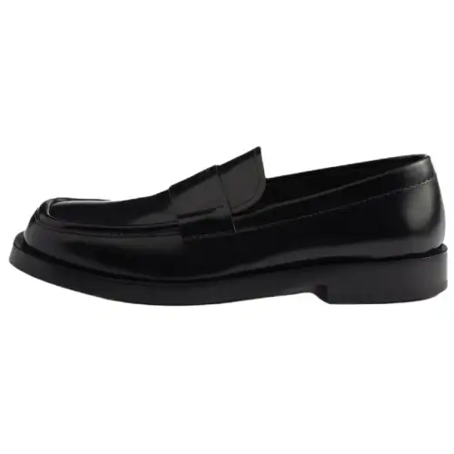 PRADA Leather Casual Shoes Men's Black