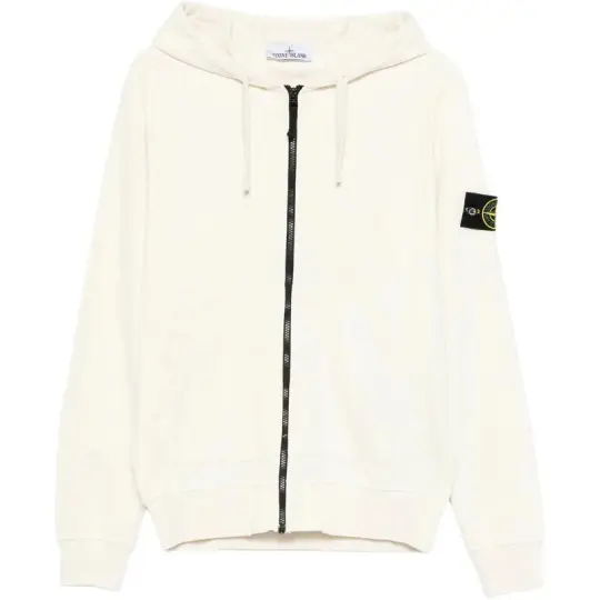 STONE ISLAND Повседневная и универсальная мужская толстовка на молнии с капюшоном и нашивкой в ​​виде значка