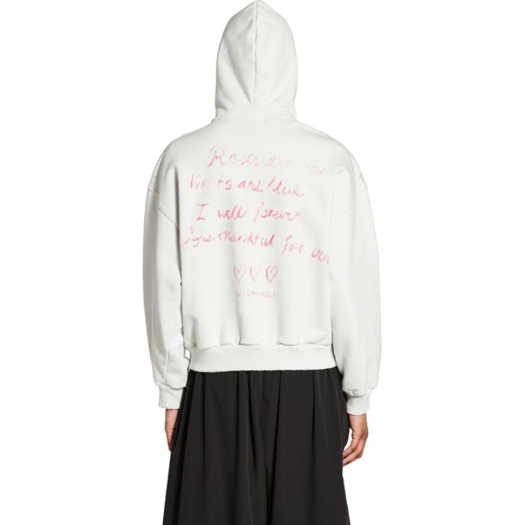 Женское худи Balenciaga Valentine's Day (белое) — фото 3