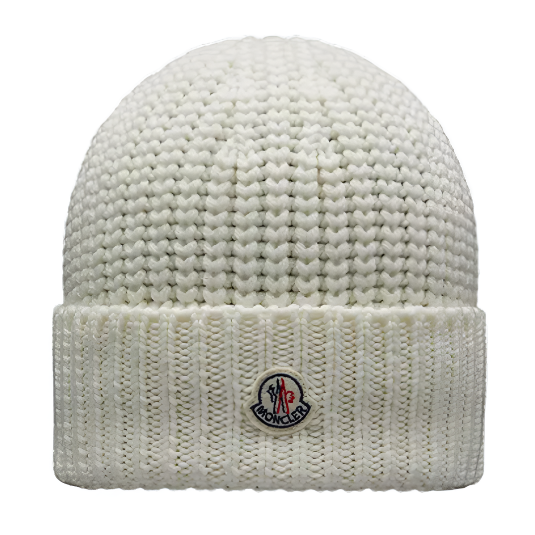 Мужская шапка Moncler (белая)