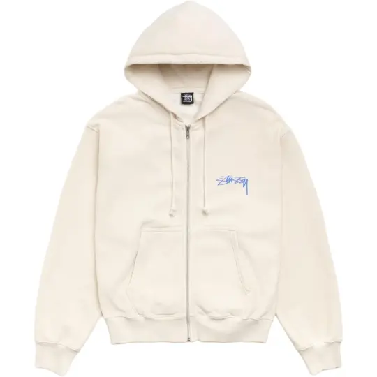 Stussy SS26 SKATE STACK Толстовка на молнии с капюшоном, окрашенная в пигмент, с капюшоном на молнии, свободная толстовка на шнурке, одинаковый стиль для мужчин и женщин