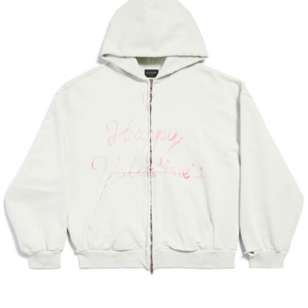 Женское худи Balenciaga Valentine's Day (белое)