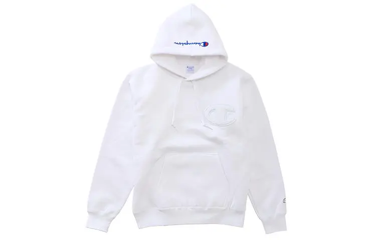 Champion Logo Fitted Fleece Lined Sweatshirt Japan Version Men's White