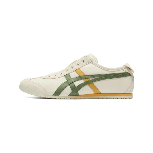 Onitsuka Tiger MEXICO 66 SLIP-ON Casual Shoes Unisex Low Top White Brown Green