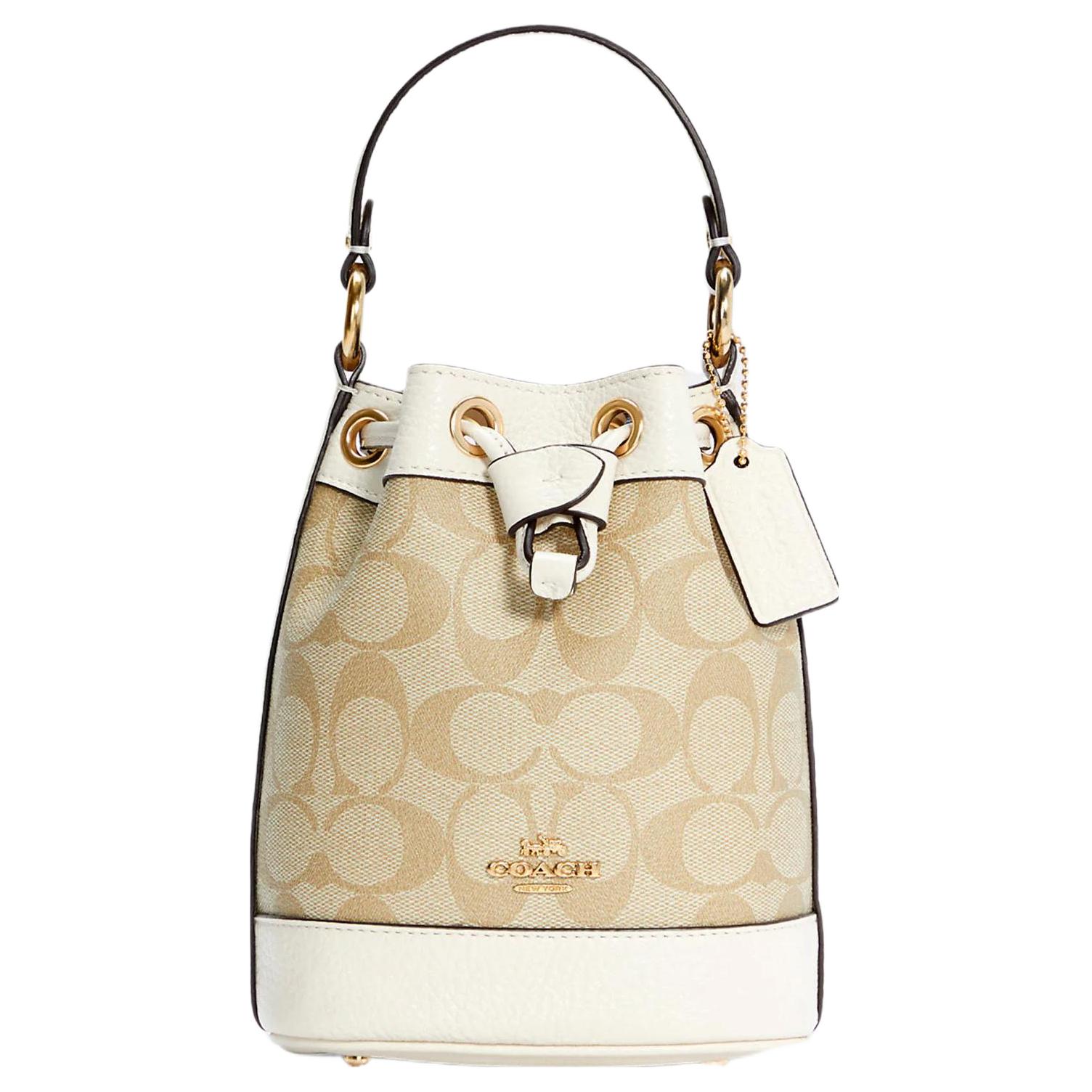 COACH Classic leather small khaki shoulder bag for side table