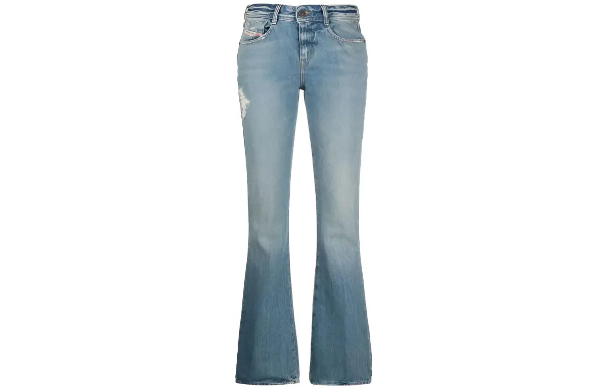 DIESEL Jeans Women's Blue Moderate Flared Pants