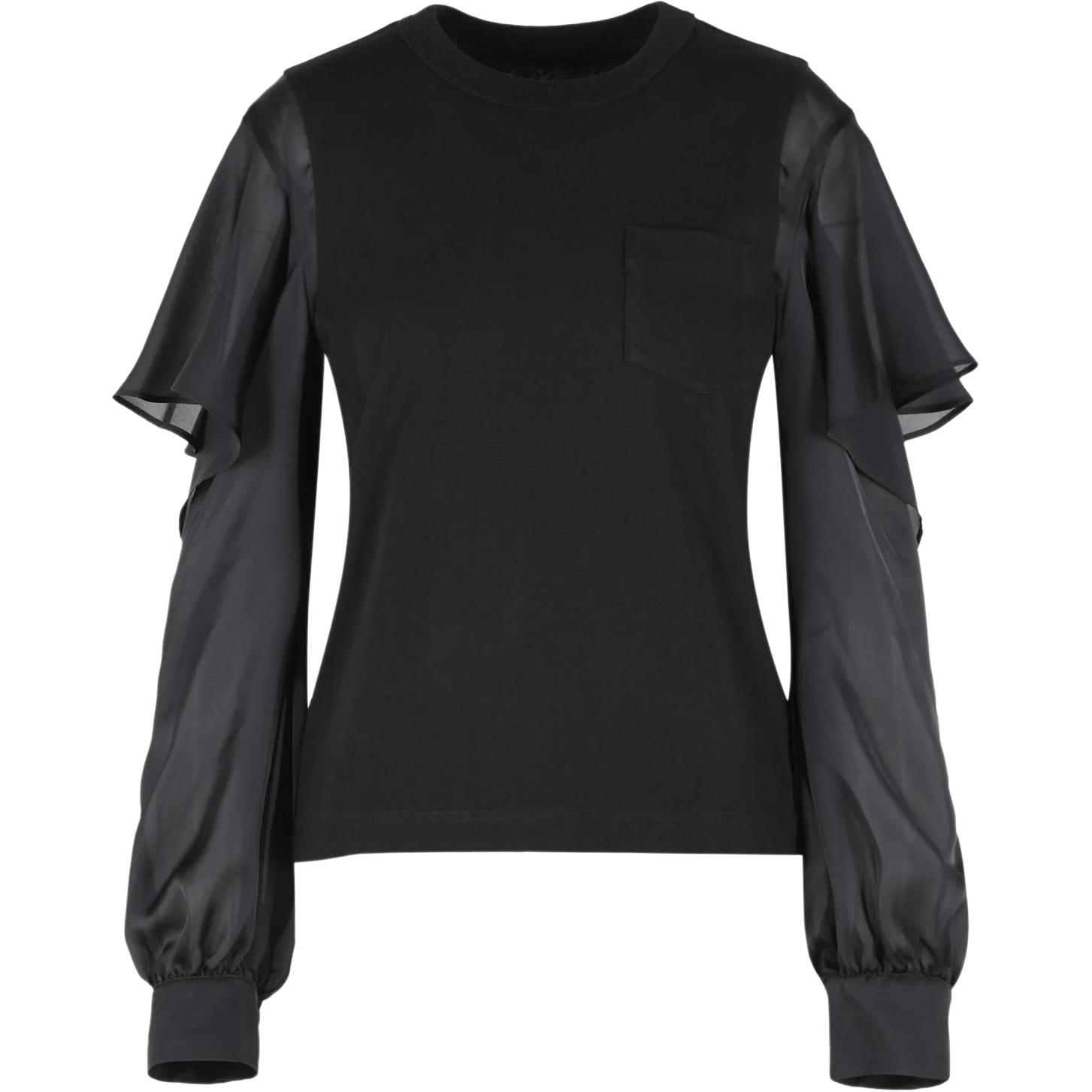 Женская рубашка Sacai SS26 Sheer Panel Long-Sleeve T-Shirt (разноцветная)