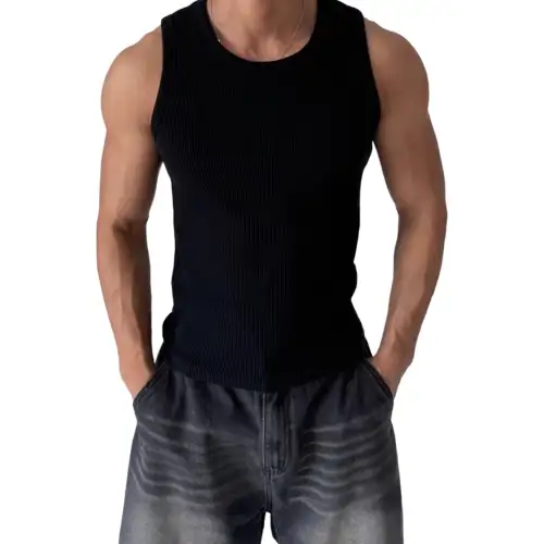 ZIAREL Retro travel sports base quick dry elastic comfortable vest for gym sleevless for men and women, American style, slim fit
