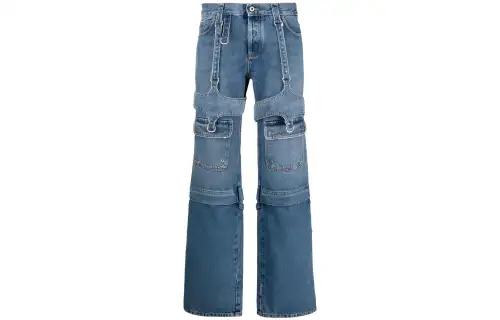 OFF WHITE Cargo Zip Straight leg Jeans
