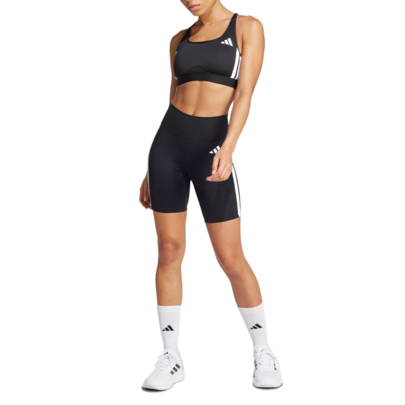 Adidas Free Shipping With AdiClub Optime Essentials 3 Stripes Short Leggings
