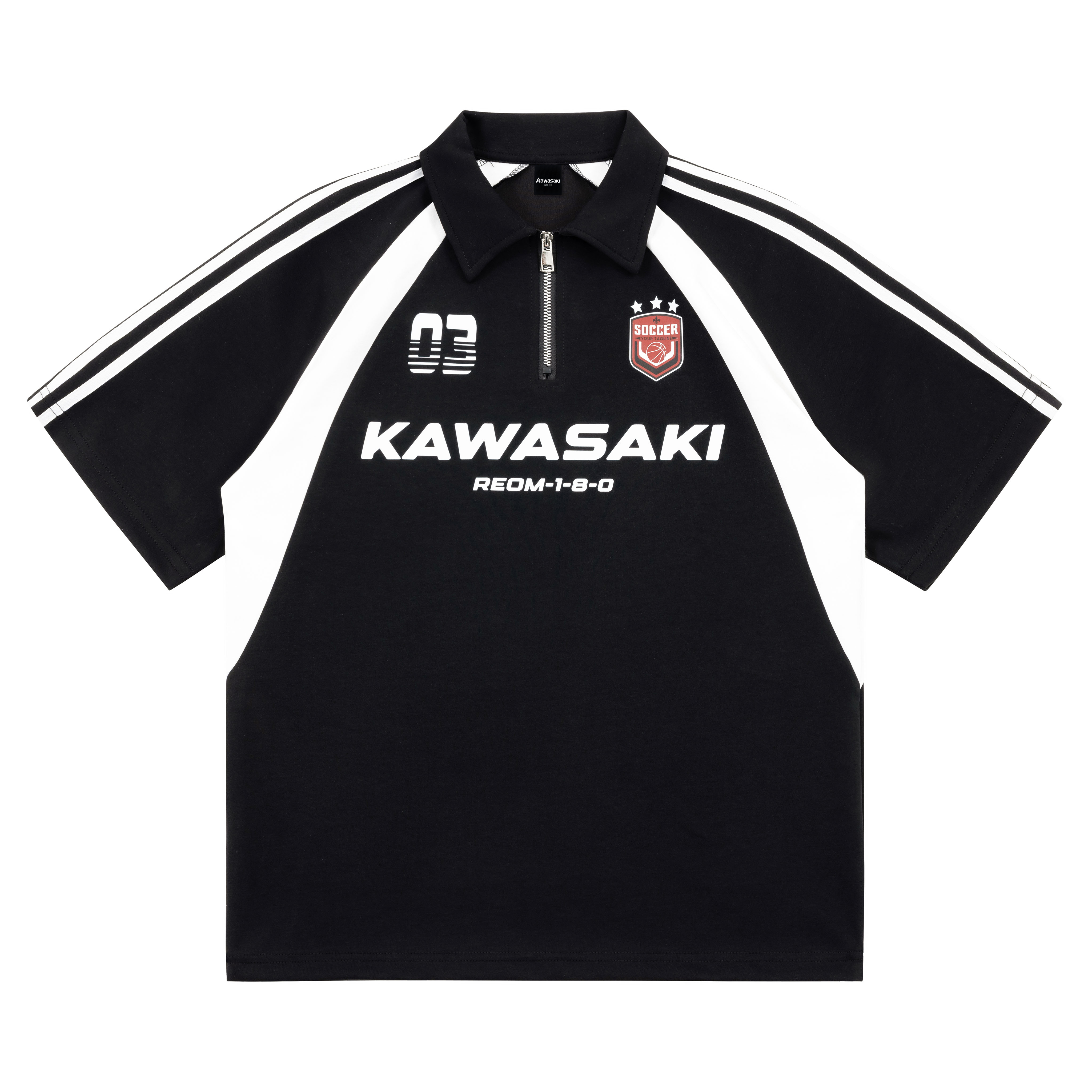 Футболка Kawasaki (черно-белая)