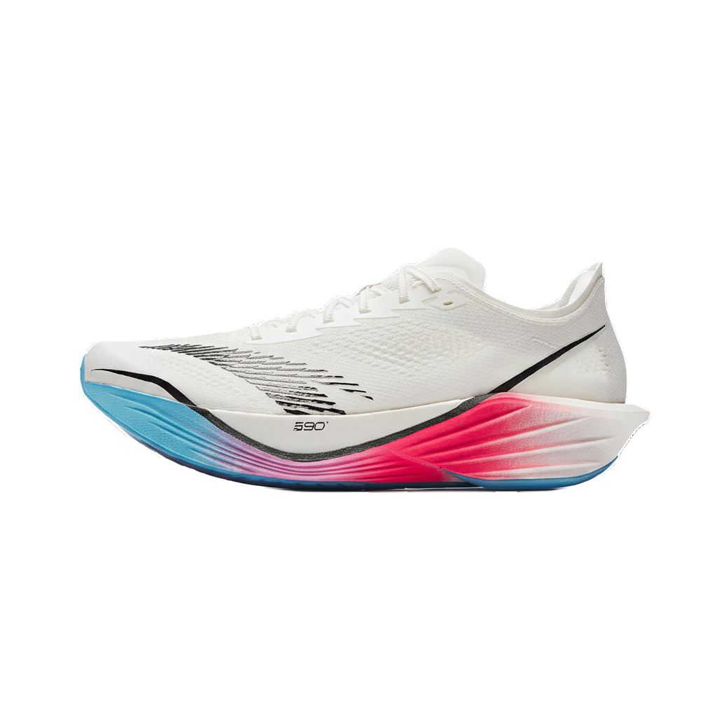 Anta Mach 6 pro sports comfortable fabric synthetic leather shock-absorbing non-slip breathable rebound low-top running shoes men's paper white
