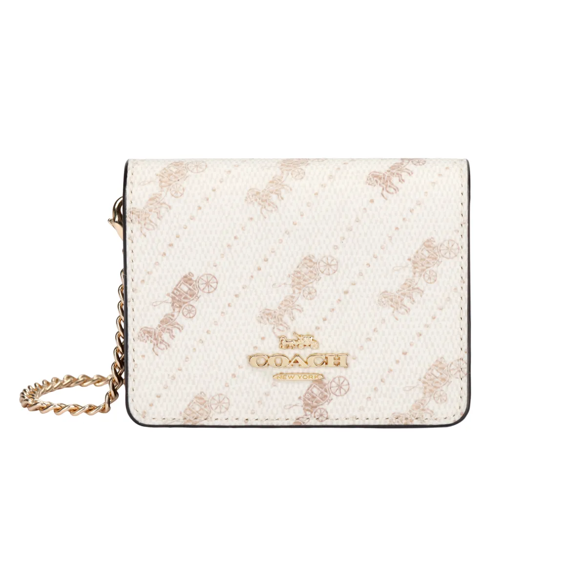 COACH Wallet Coated Canvas Wallets Mini Women's Ecru Cream