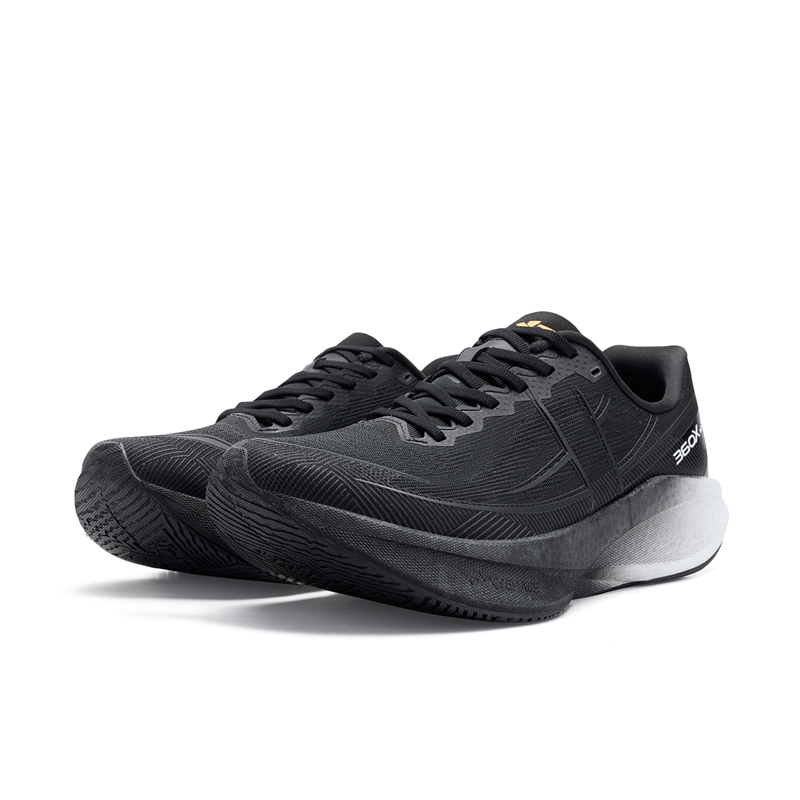 XTEP 360X 2.0 Breathable Lightweight Low top Carbon Plate Long Distance Running Shoes Men’s Black