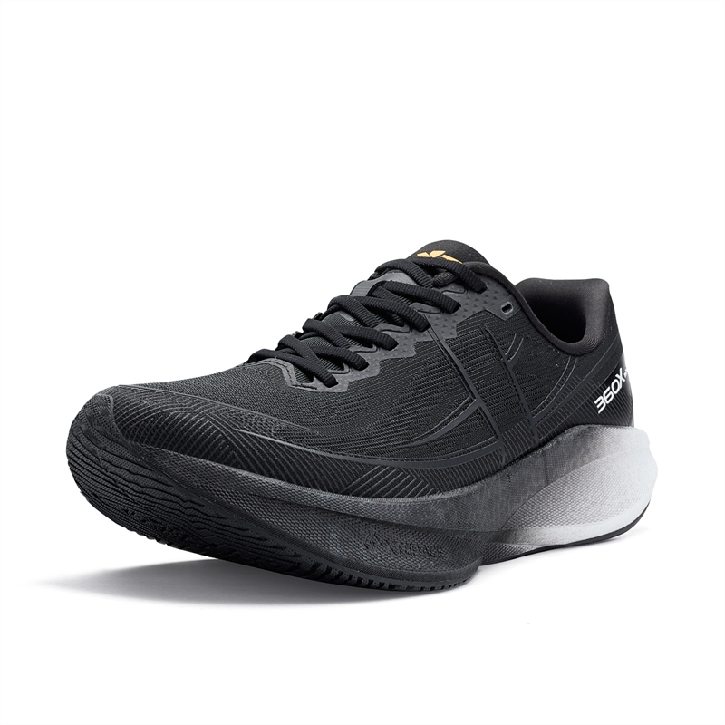 XTEP 360X 2.0 Breathable Lightweight Low top Carbon Plate Long Distance Running Shoes Men’s Black