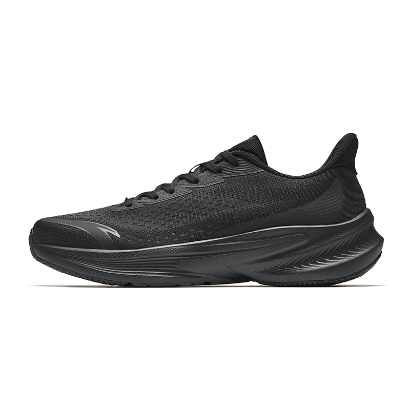 Anta Stinger 7 cushioning jogging thick sole fabric rubber low-top running shoes men's black