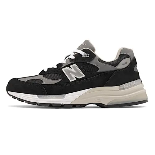 New Balance NB 992 Comfortable mesh suede fabric wear-resistant low-top casual urban commuting running shoes for men and women, black, made in the United States