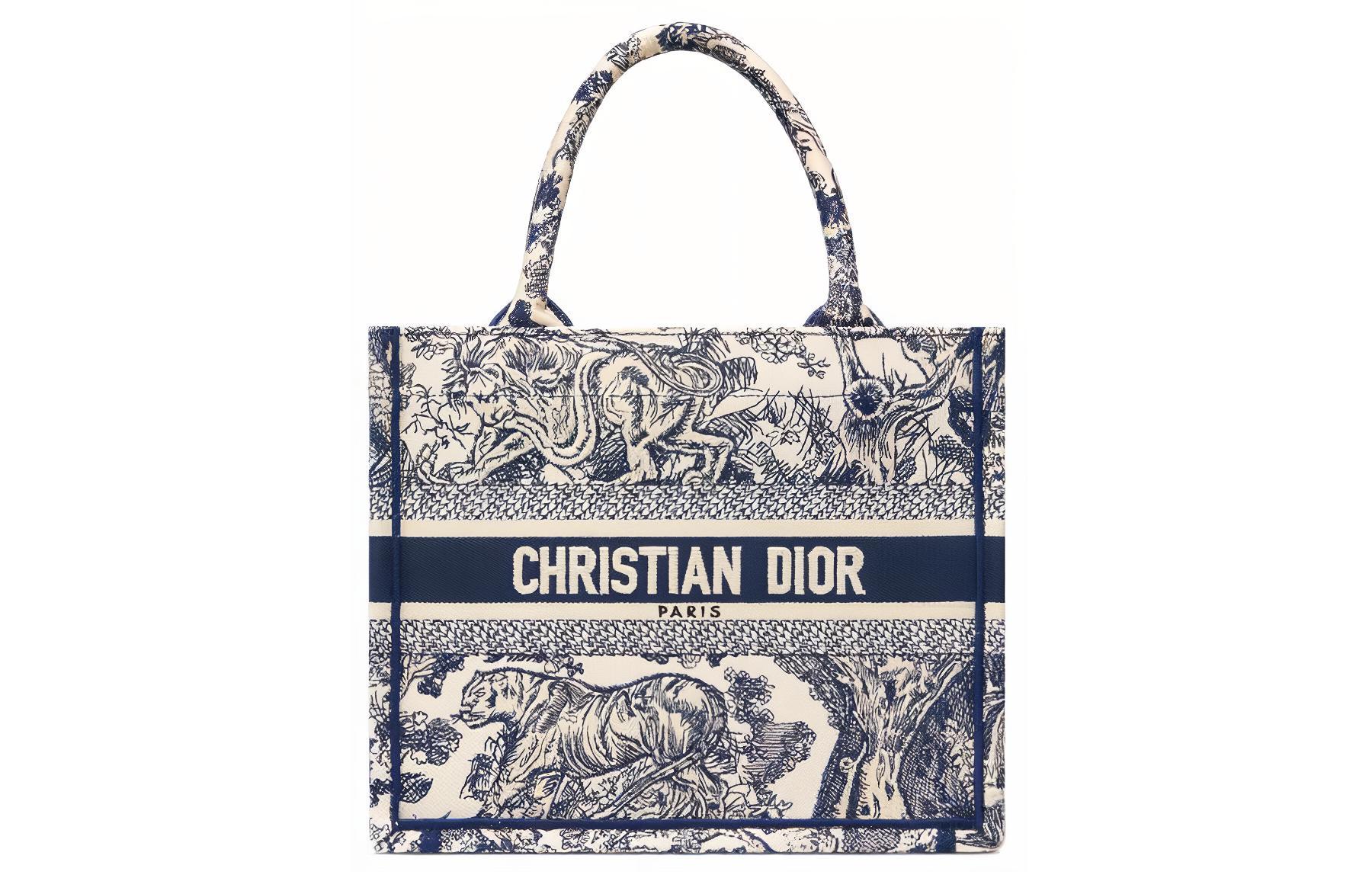 Женская сумка Dior BookTote Reverse (бело-синяя)
